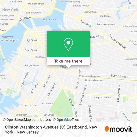 Mapa de Clinton-Washington Avenues (C) Eastbound