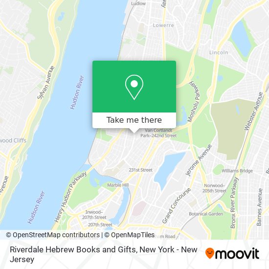 Mapa de Riverdale Hebrew Books and Gifts
