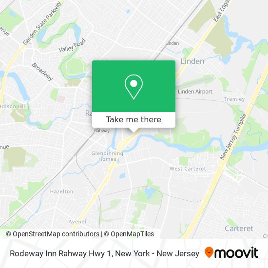 Mapa de Rodeway Inn Rahway Hwy 1