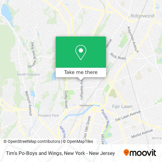 Tim's Po-Boys and Wings map