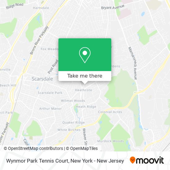 Wynmor Park Tennis Court map