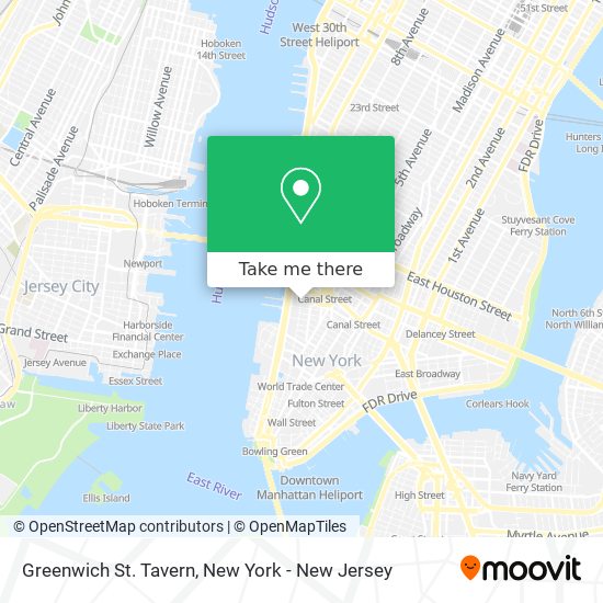 Greenwich St. Tavern map