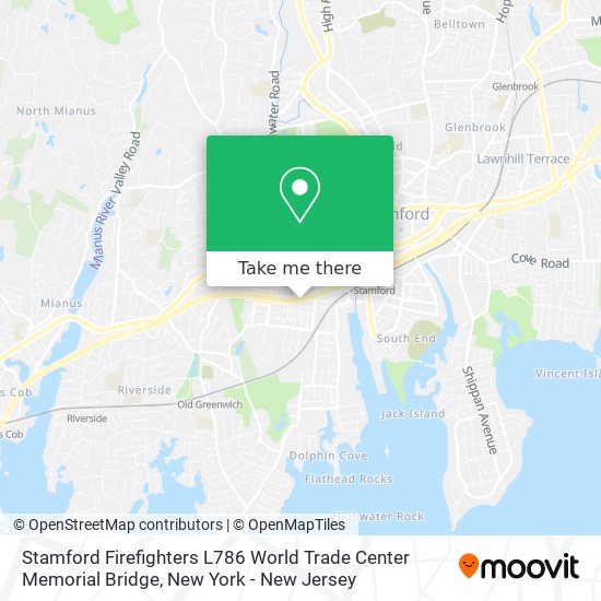 Mapa de Stamford Firefighters L786 World Trade Center Memorial Bridge