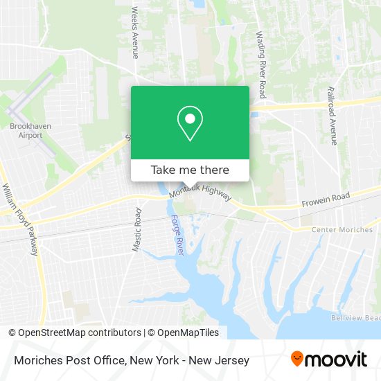 Moriches Post Office map
