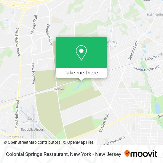 Colonial Springs Restaurant map