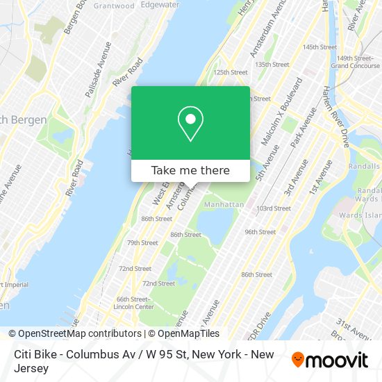 Mapa de Citi Bike - Columbus Av / W 95 St