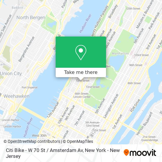 Citi Bike - W 70 St / Amsterdam Av map