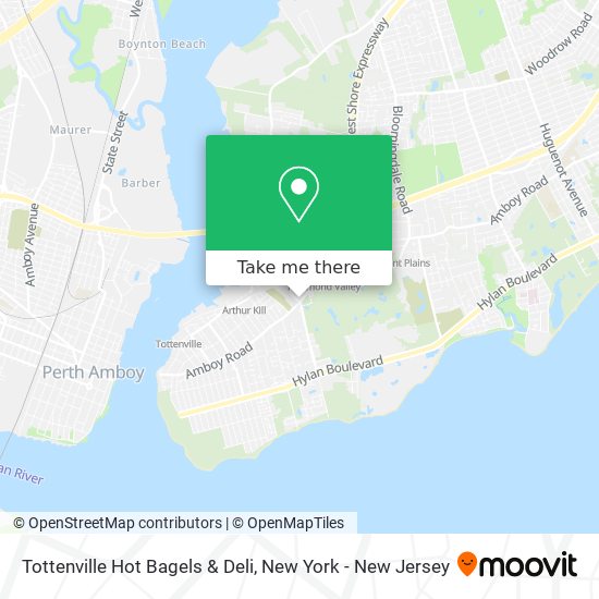 Mapa de Tottenville Hot Bagels & Deli