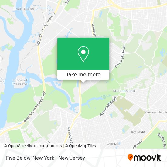 Five Below map