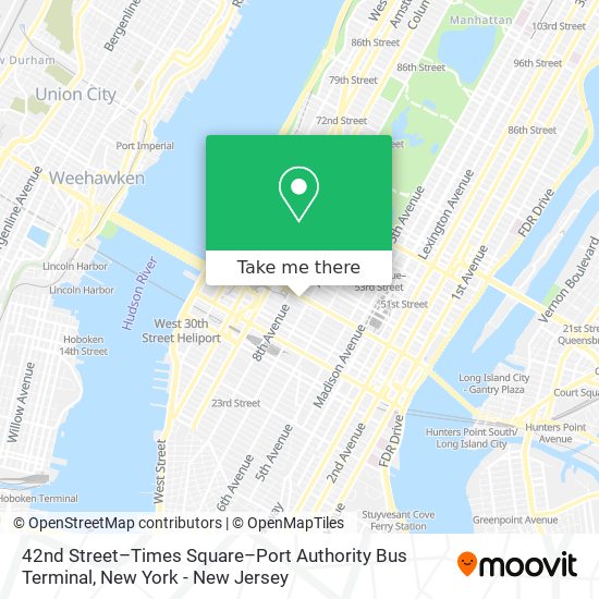 42nd Street–Times Square–Port Authority Bus Terminal map