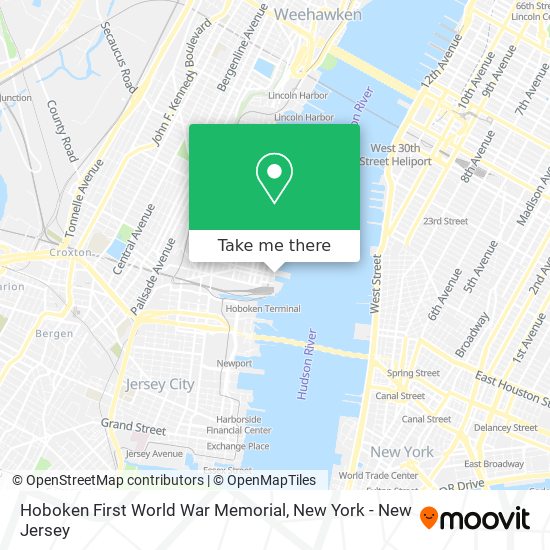 Hoboken First World War Memorial map