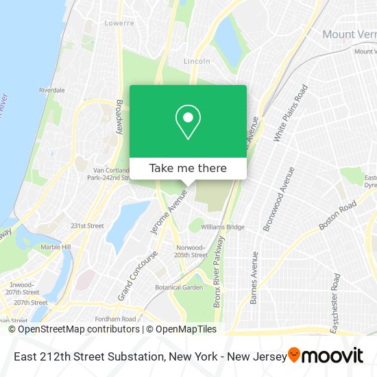 East 212th Street Substation map