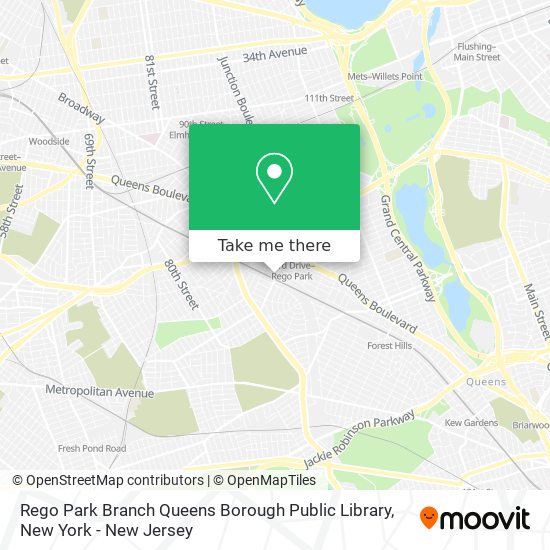 Rego Park Branch Queens Borough Public Library map