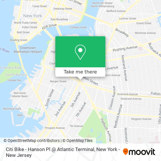 Citi Bike - Hanson Pl @ Atlantic Terminal map