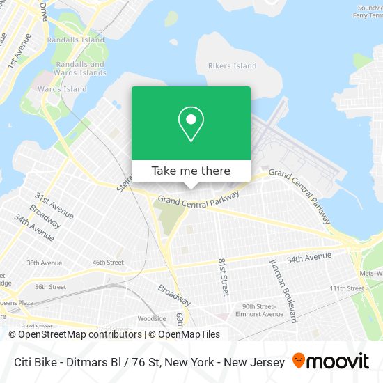 Mapa de Citi Bike - Ditmars Bl / 76 St