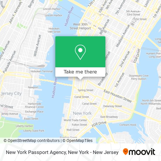 New York Passport Agency map