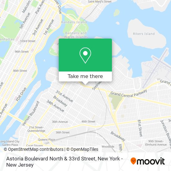 Astoria Boulevard North & 33rd Street map