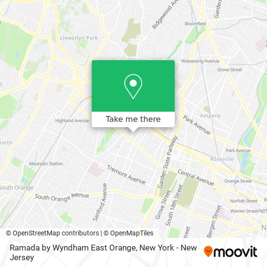 Ramada by Wyndham East Orange map