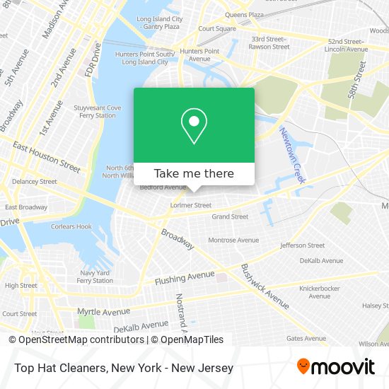 Top Hat Cleaners map