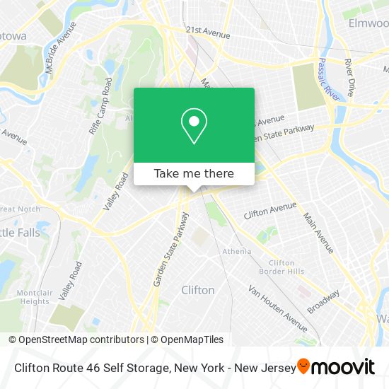 Clifton Route 46 Self Storage map