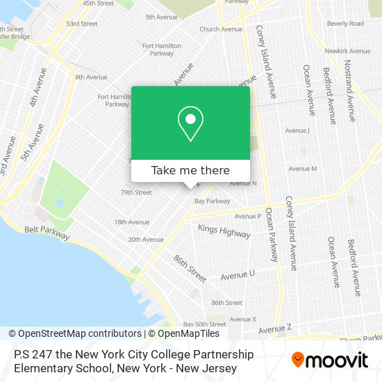 P.S 247 the New York City College Partnership Elementary School map