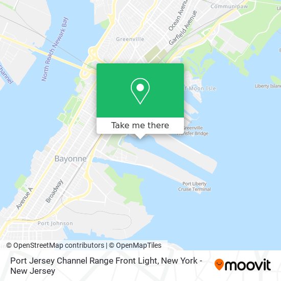 Port Jersey Channel Range Front Light map