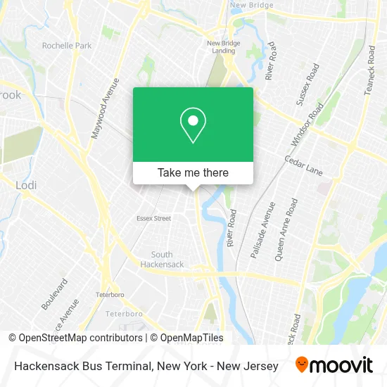 Hackensack Bus Terminal map