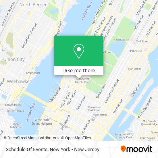 Schedule Of Events map