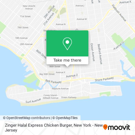 Mapa de Zinger Halal Express Chicken Burger