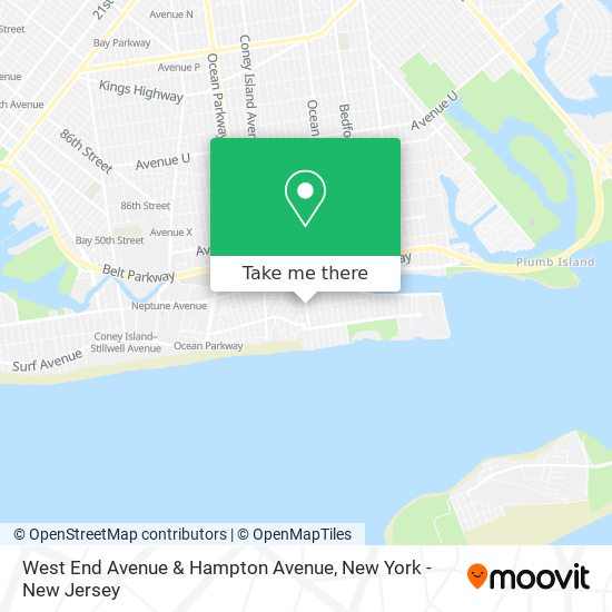 West End Avenue & Hampton Avenue map