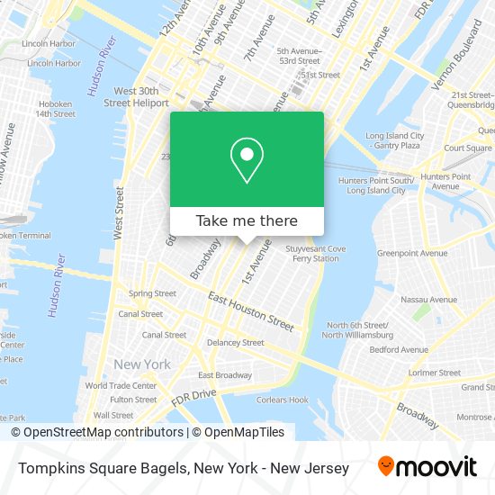 Mapa de Tompkins Square Bagels