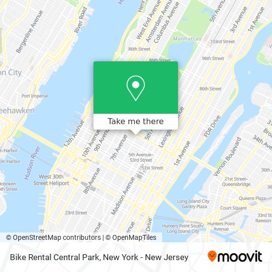Mapa de Bike Rental Central Park