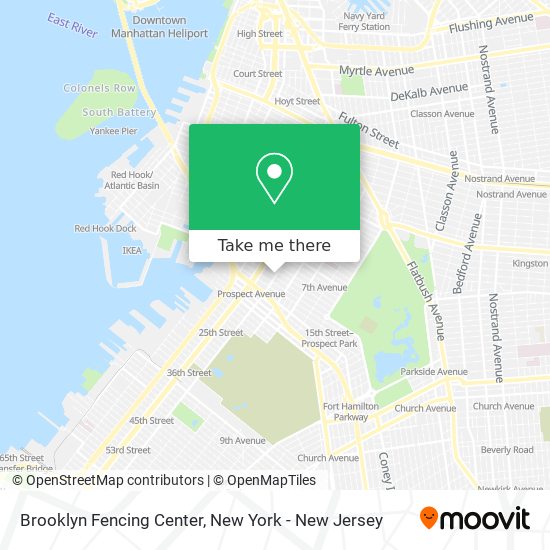 Brooklyn Fencing Center map