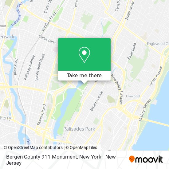 Bergen County 911 Monument map