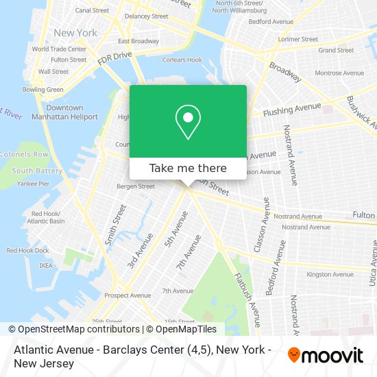 Mapa de Atlantic Avenue - Barclays Center (4,5)