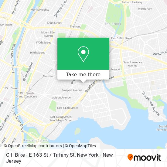 Citi Bike - E 163 St / Tiffany St map