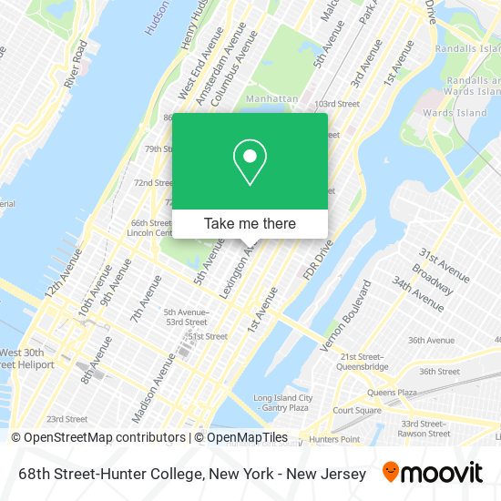 68th Street-Hunter College map