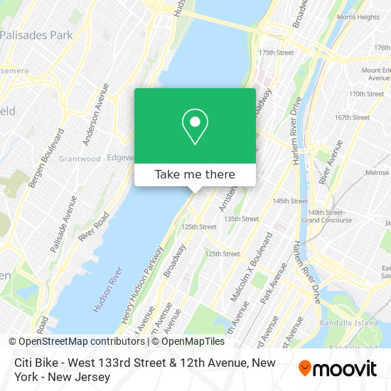 Mapa de Citi Bike - West 133rd Street & 12th Avenue