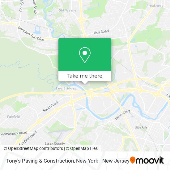 Tony's Paving & Construction map