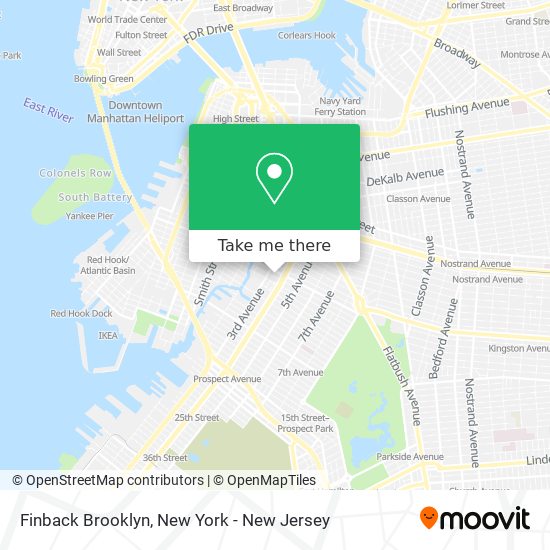 Mapa de Finback Brooklyn