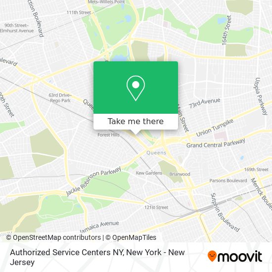 Mapa de Authorized Service Centers NY