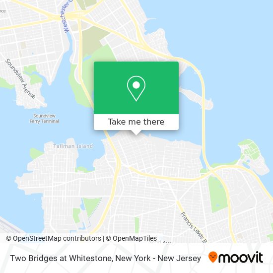 Two Bridges at Whitestone map