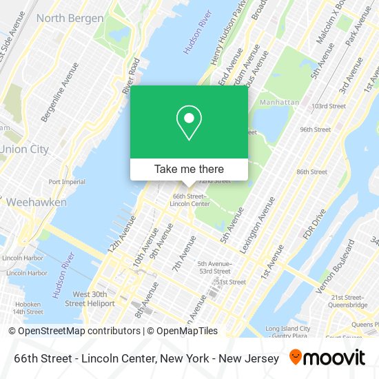 Mapa de 66th Street - Lincoln Center