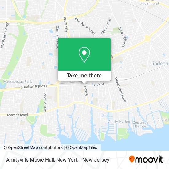 Amityville Music Hall map