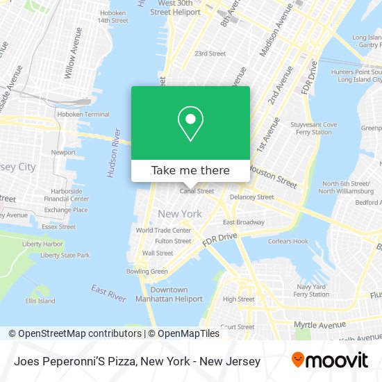 Joes Peperonni’S Pizza map