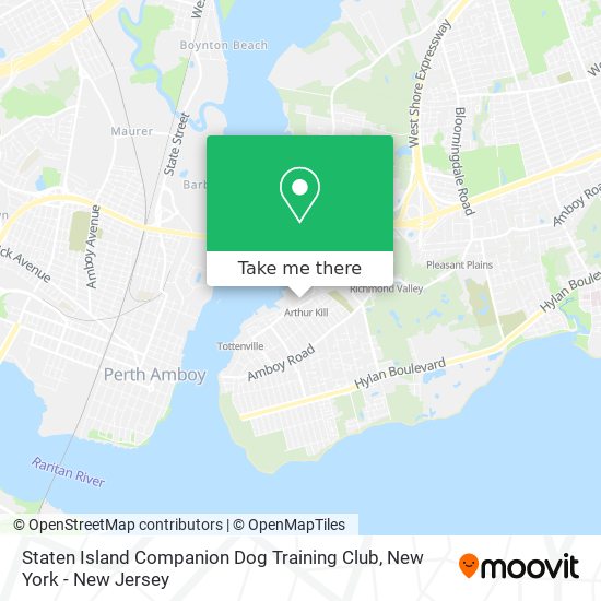 Staten Island Companion Dog Training Club map