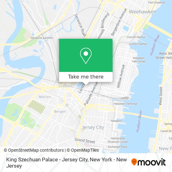 King Szechuan Palace - Jersey City map