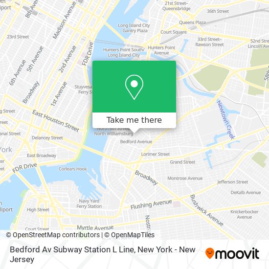 Bedford Av Subway Station L Line map