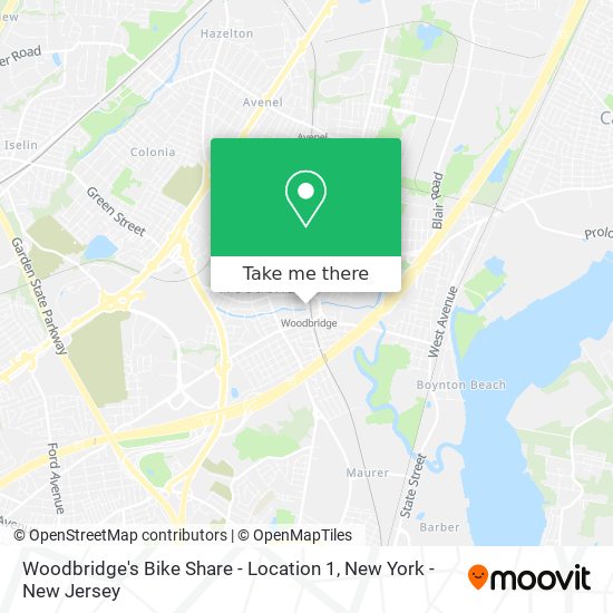 Woodbridge's Bike Share - Location 1 map