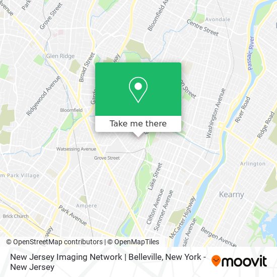 Mapa de New Jersey Imaging Network | Belleville